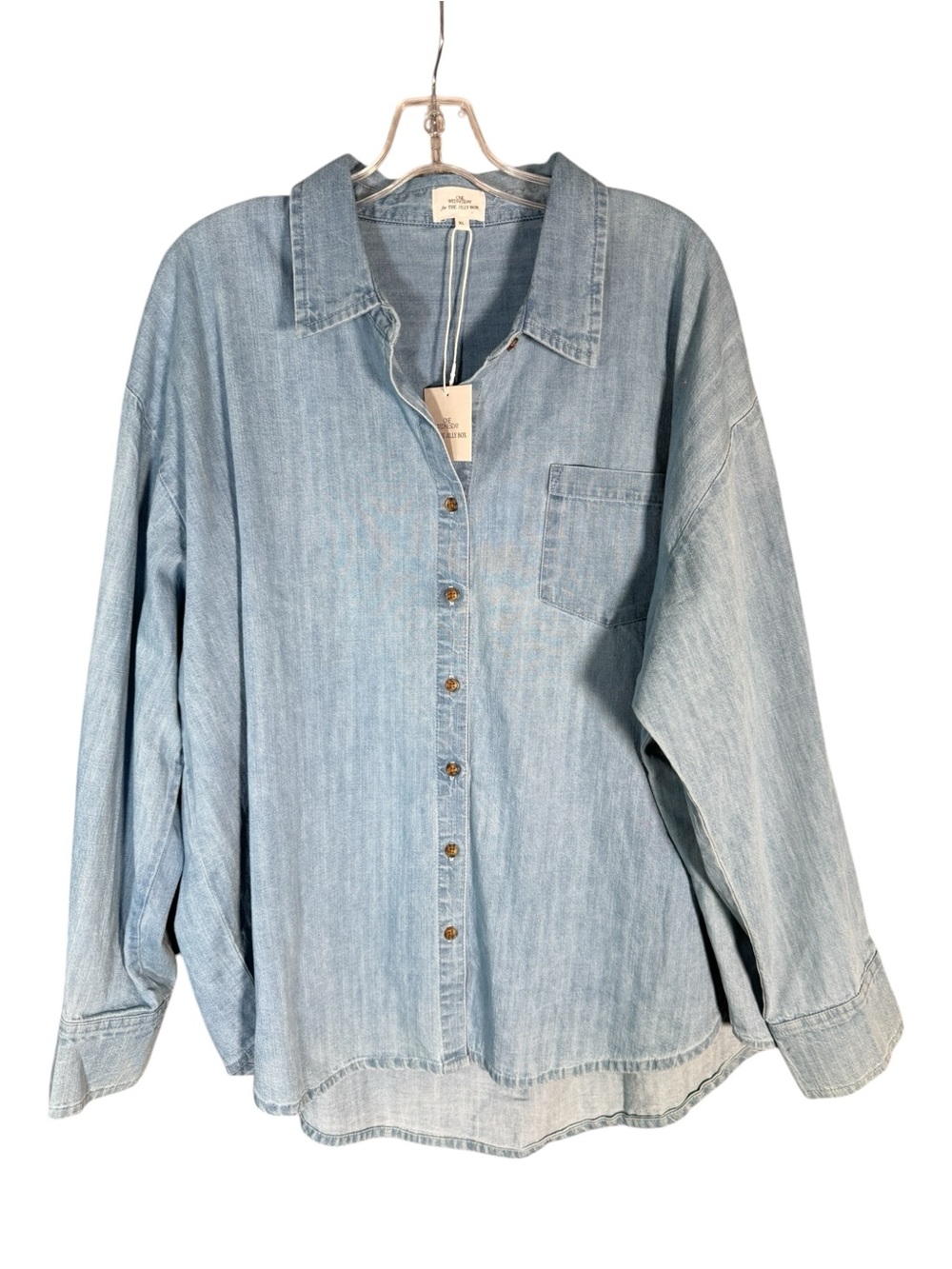 NWT One Wednesday x Jillian Harris Chambray Shirt for Jilly Box Blur XL
